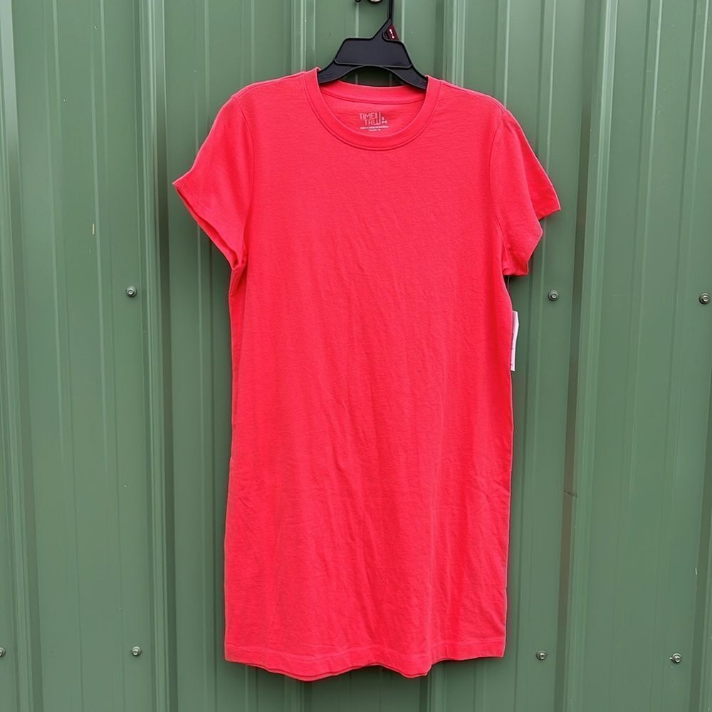 Women's Cotton T-Shirt Dress with Short Sleeves, Size S